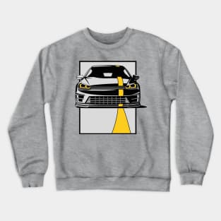 black car yellow stripe Crewneck Sweatshirt